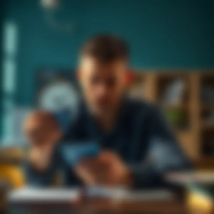 Evaluating Credit Card Terms and Conditions An individual evaluating credit card terms and conditions