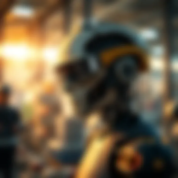 Transforming Industries with AI Futuristic AI-driven industry transformation