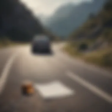 Vehicle on a scenic road