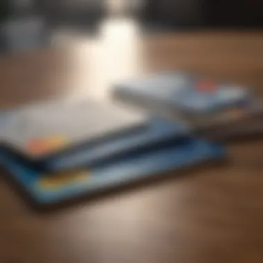 Balancing Finances with Credit Cards Illustration of financial balancing with credit cards
