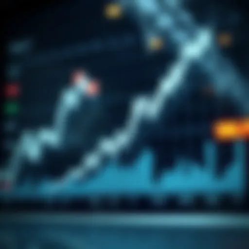 A graph showing stock market trends with upward movement