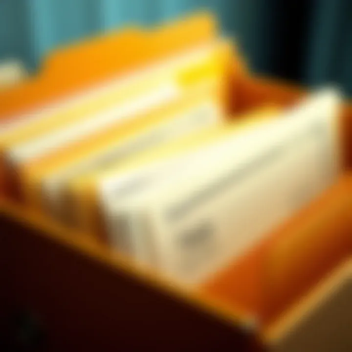 Systematic Organization of Tax Papers Organized file folder with tax-related papers