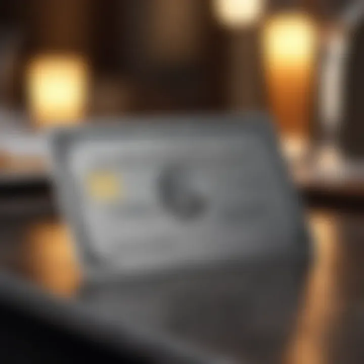 Close-up of American Express card with dining rewards highlighted