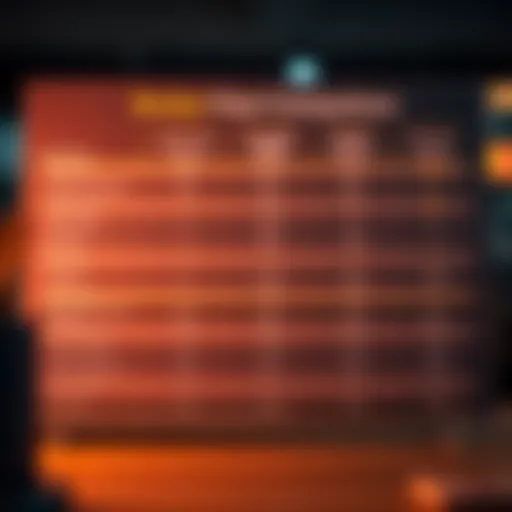 Detailed chart comparing broker fees and services