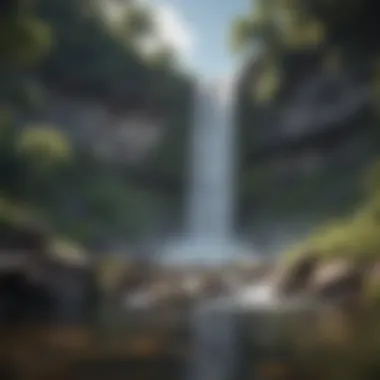 Glistening Waterfall in Natural Setting