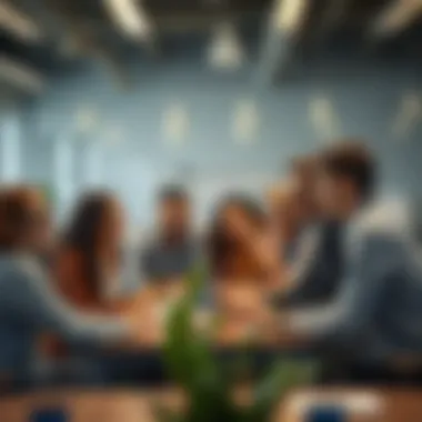 Collaborative Brainstorming in Lucrative Careers A group of diverse professionals engaged in a brainstorming session.