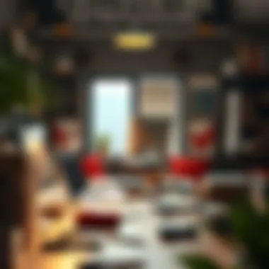 Cultivating Entrepreneurship for Financial Success A workspace illustrating entrepreneurship and innovation with tools and designs