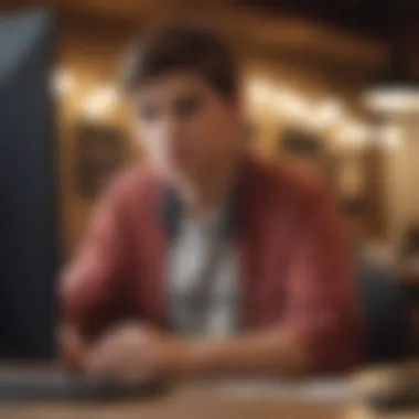 Teen Searching for Jobs Online A teen using a computer to explore job listings and career opportunities.