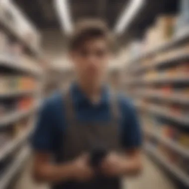Teen Working in Retail A young individual working at a local retail store, gaining valuable experience.