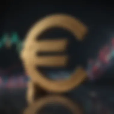 Financial chart showing upward trend with Euro currency symbol