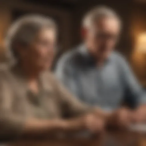 Elderly couple discussing social security benefits