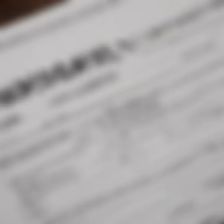 A close-up view of a loan application form