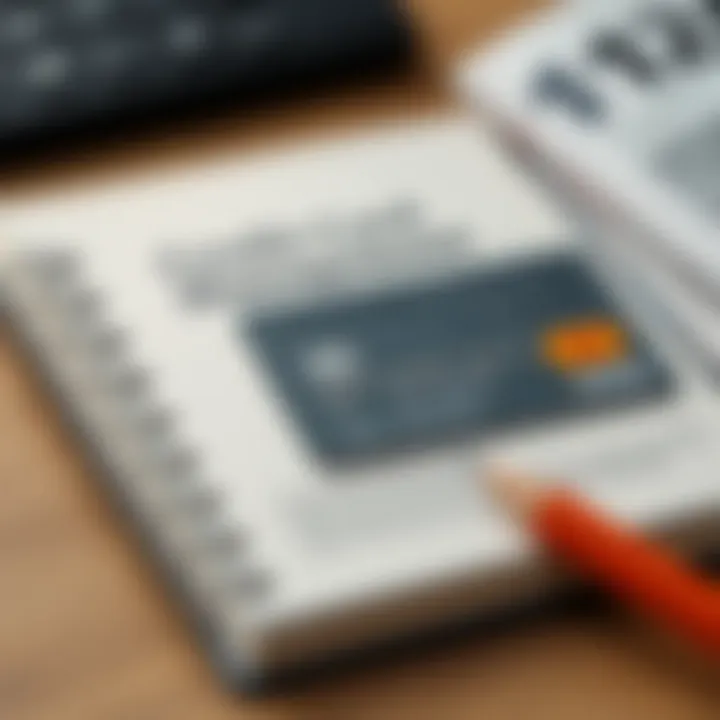 A notebook with financial tips on credit card management