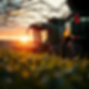 Technology in Agriculture Close-up of innovative farming technology in action