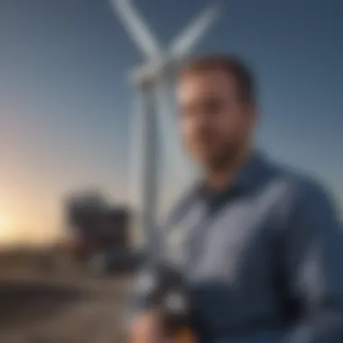 High-tech equipment used by a wind turbine service technician