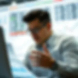 Financial analyst analyzing market trends