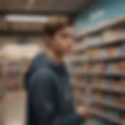 Teenager working at a local retail store