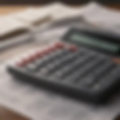 Illustration of a calculator with tax documents