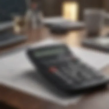 A calculator and financial documents on a desk