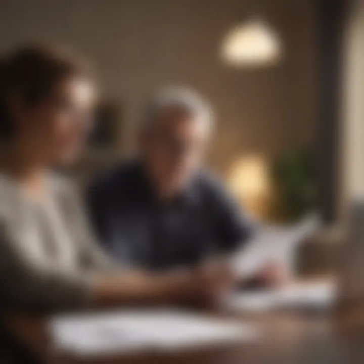 An individual reviewing their retirement plan with a laptop and documents