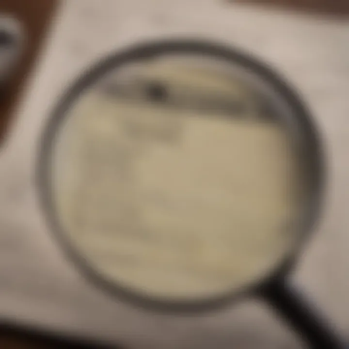 Magnifying glass focusing on tax documents