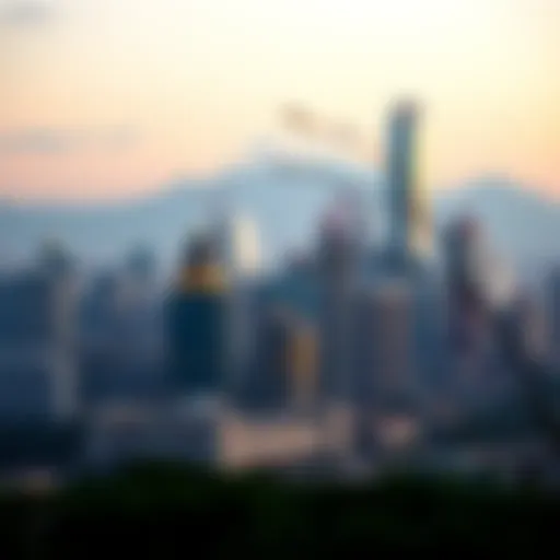 A vibrant city skyline representing emerging markets