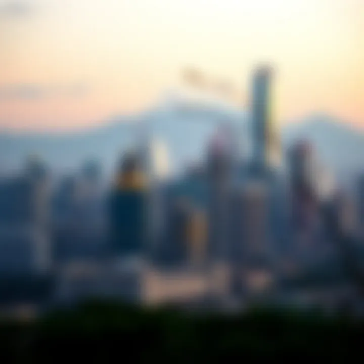 Vibrant City Skyline of Emerging Markets A vibrant city skyline representing emerging markets