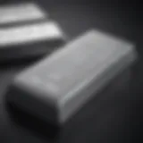 A shimmering silver bullion bar reflecting light