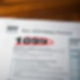 Understanding the 1099 Form A close-up view of a 1099 form highlighting key sections