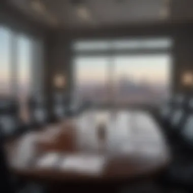 Luxurious executive boardroom with panoramic city view