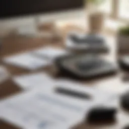 A serene desk setup with a financial planner and calculator
