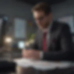 Professional analyzing financial data
