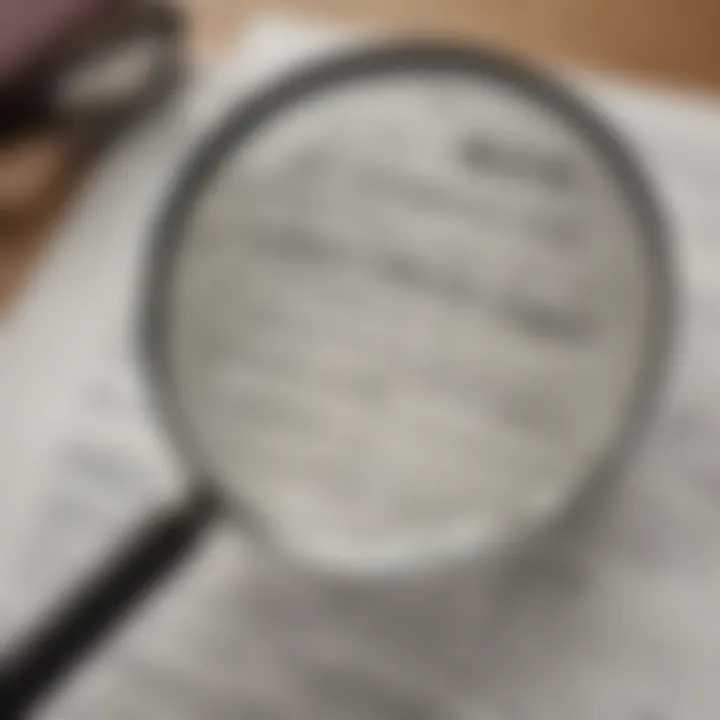 An illustration of a magnifying glass over a credit report indicating scrutiny