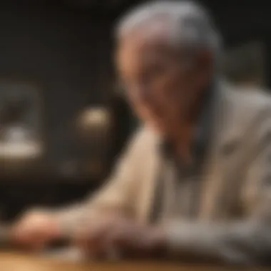 Lifelong Learning Journey An elderly individual exploring a new subject through online learning