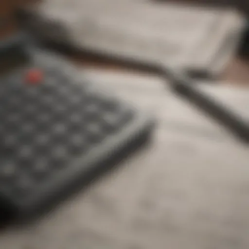 A close-up of a calculator and financial documents illustrating loan calculations.