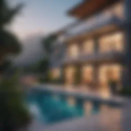 A scenic view of an overseas property