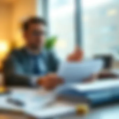 Tax Document Review A professional reviewing tax documents