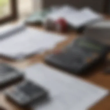 Calculator and financial documents on a table