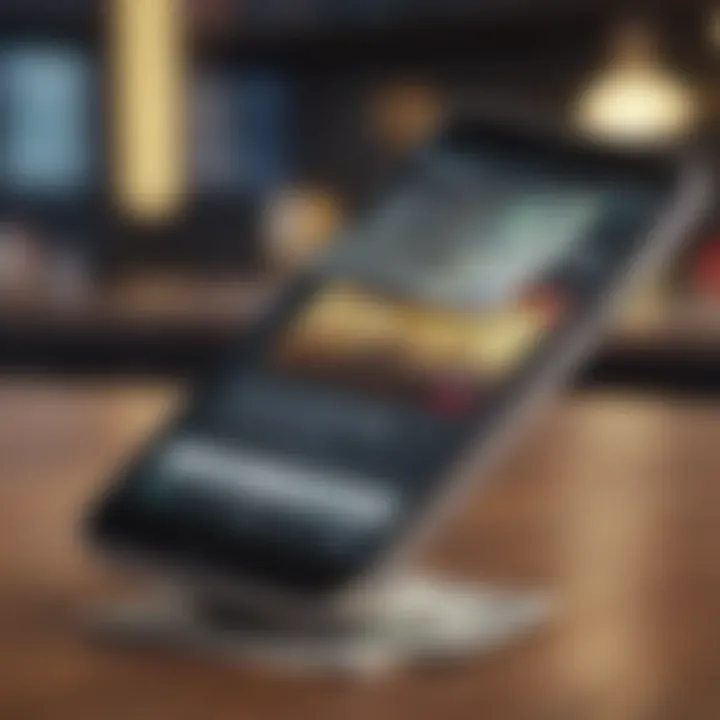 A close-up view of a smartphone displaying a banking application