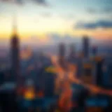 A vibrant city skyline representing emerging industries