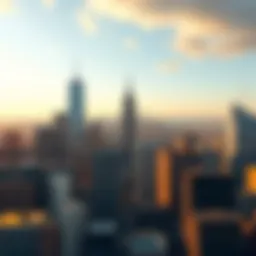 Aerial view of a vibrant city skyline representing real estate potential