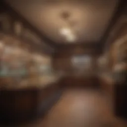 Pawn shop interior with valuable items