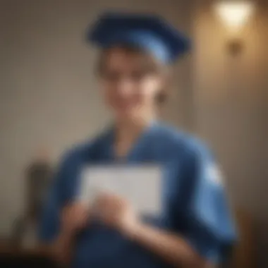 Nurse holding a diploma with pride