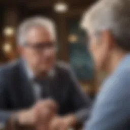 An older individual engaged in a professional meeting, showcasing their expertise.