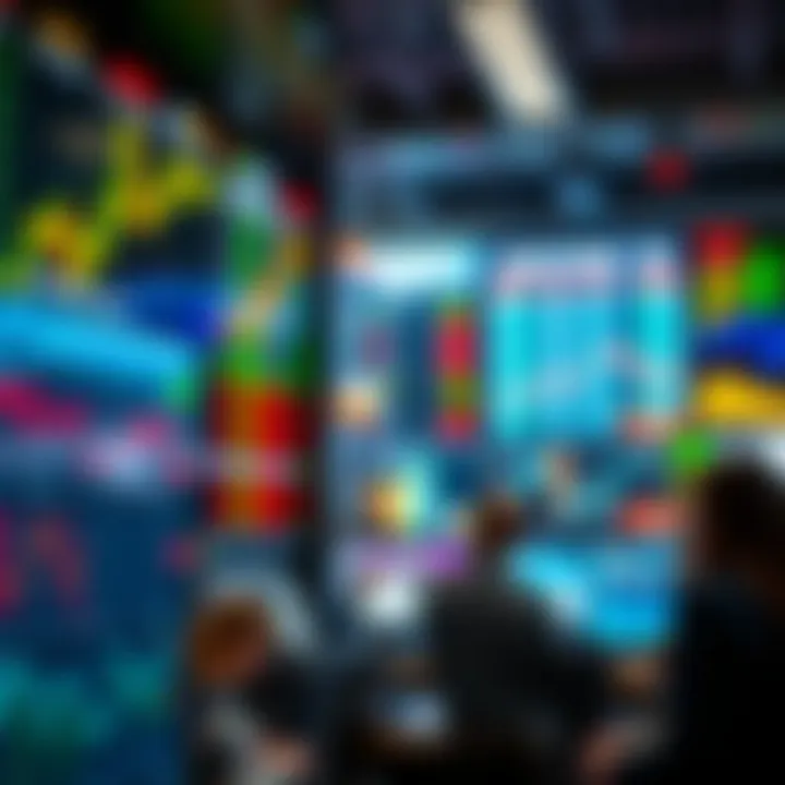 A vibrant market scene showcasing trading activity