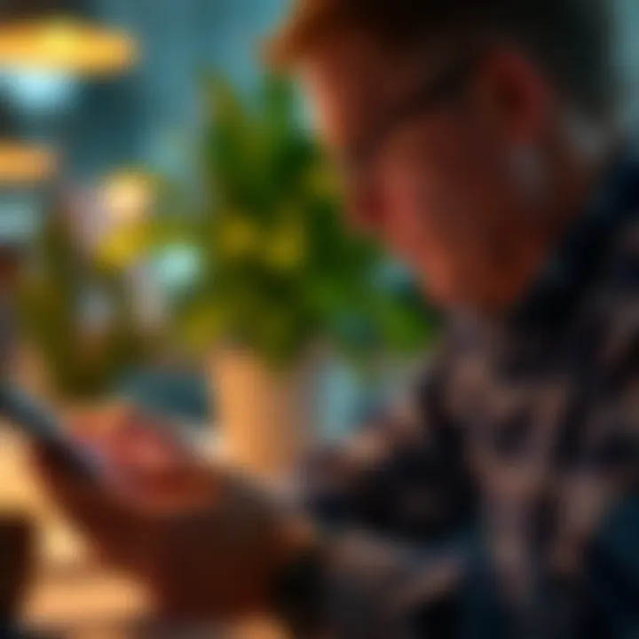 A close-up of a person analyzing expenses on a digital device.