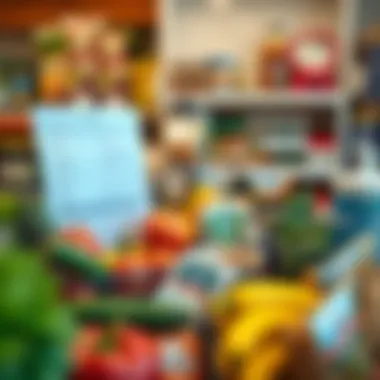 An organized grocery list with fresh produce and budget-friendly items.