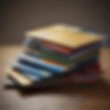 Visual representation of multiple credit cards stacked together