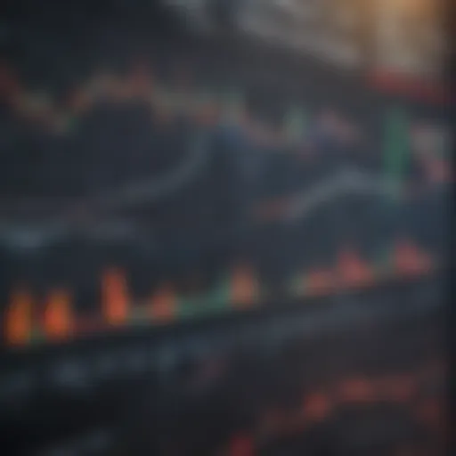 A close-up of stock market charts