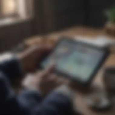 Analyzing Financial Goals A person analyzing their financial goals on a digital tablet